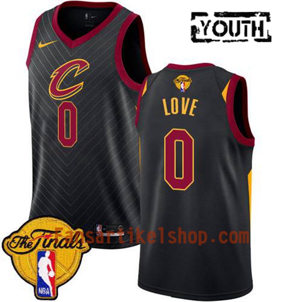 NBA Cleveland Cavaliers Trikot Kevin Love 0 23 2018 NBA Finals Patch Nike Schwarz Swingman - Kinder